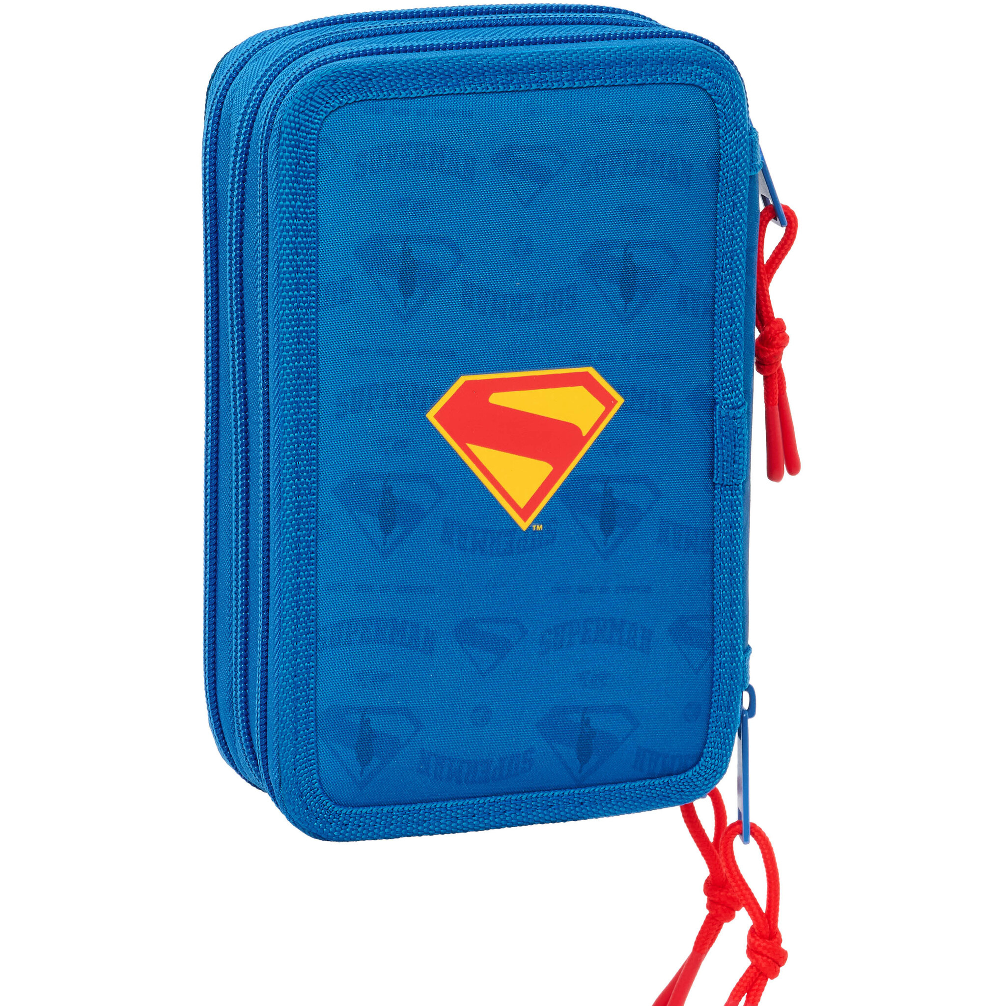 Superman Superhero Filled Pencil Case - 37 Pieces - 19.5 x 12.5 x 5.5 cm - Polyester