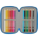 Superman Superhero Filled Pencil Case - 37 Pieces - 19.5 x 12.5 x 5.5 cm - Polyester