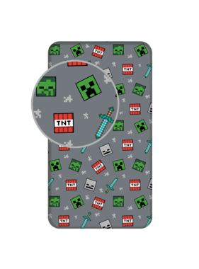 Minecraft Hoeslaken Game 90 x 200 cm Katoen