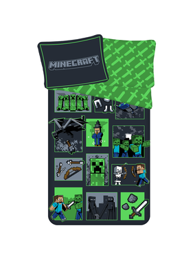 Minecraft Dekbedovertrek Survival Mode 140 x 200 cm / 70 x 90 cm Katoen