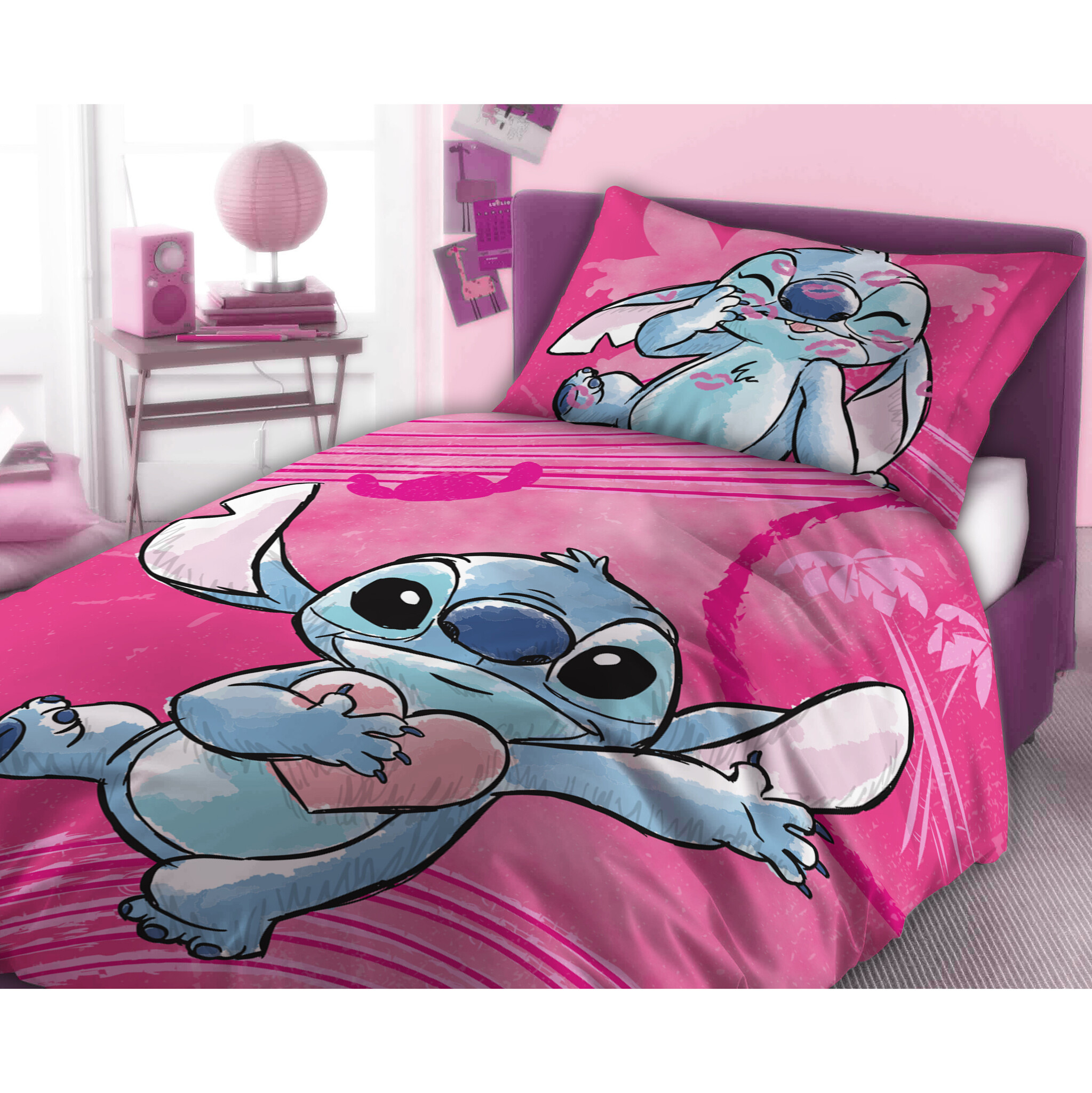 Disney Lilo & Stitch Dekbedovertrek Cute - 140 x 200 cm / 70 x 90 cm - Katoen