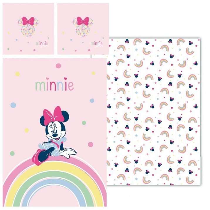 Disney Minnie Mouse Rainbow Duvet Cover - 140 x 200 cm / 65 x 65 cm - Polycotton
