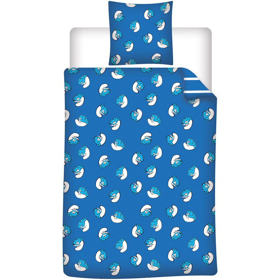 De Smurfen Blue Duvet Cover - 140 x 200 cm / 65 x 65 cm - Cotton