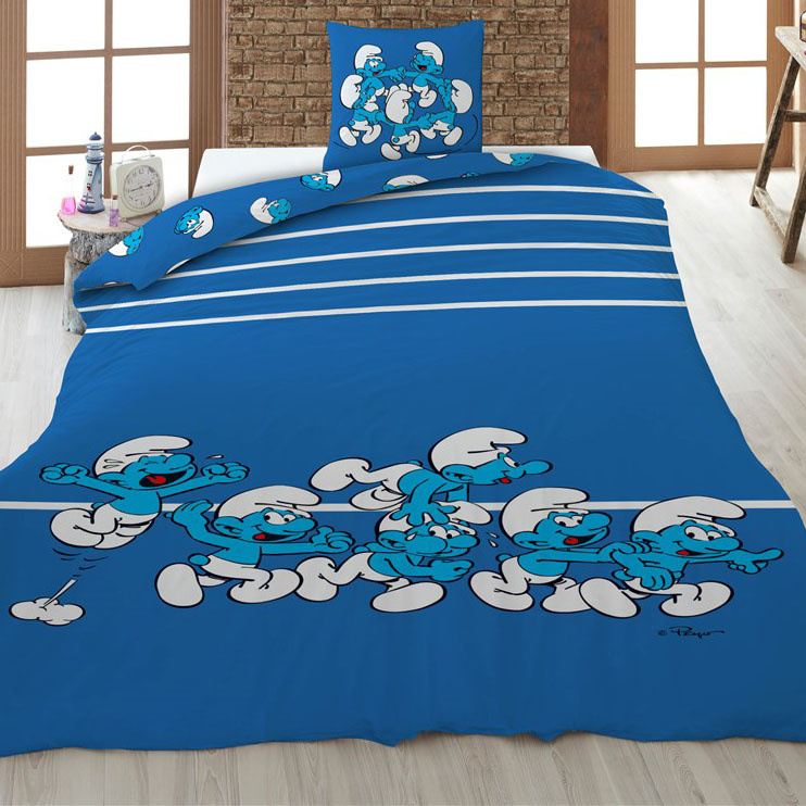 De Smurfen Dekbedovertrek Blue - 140 x 200 cm / 65 x 65 cm - Katoen