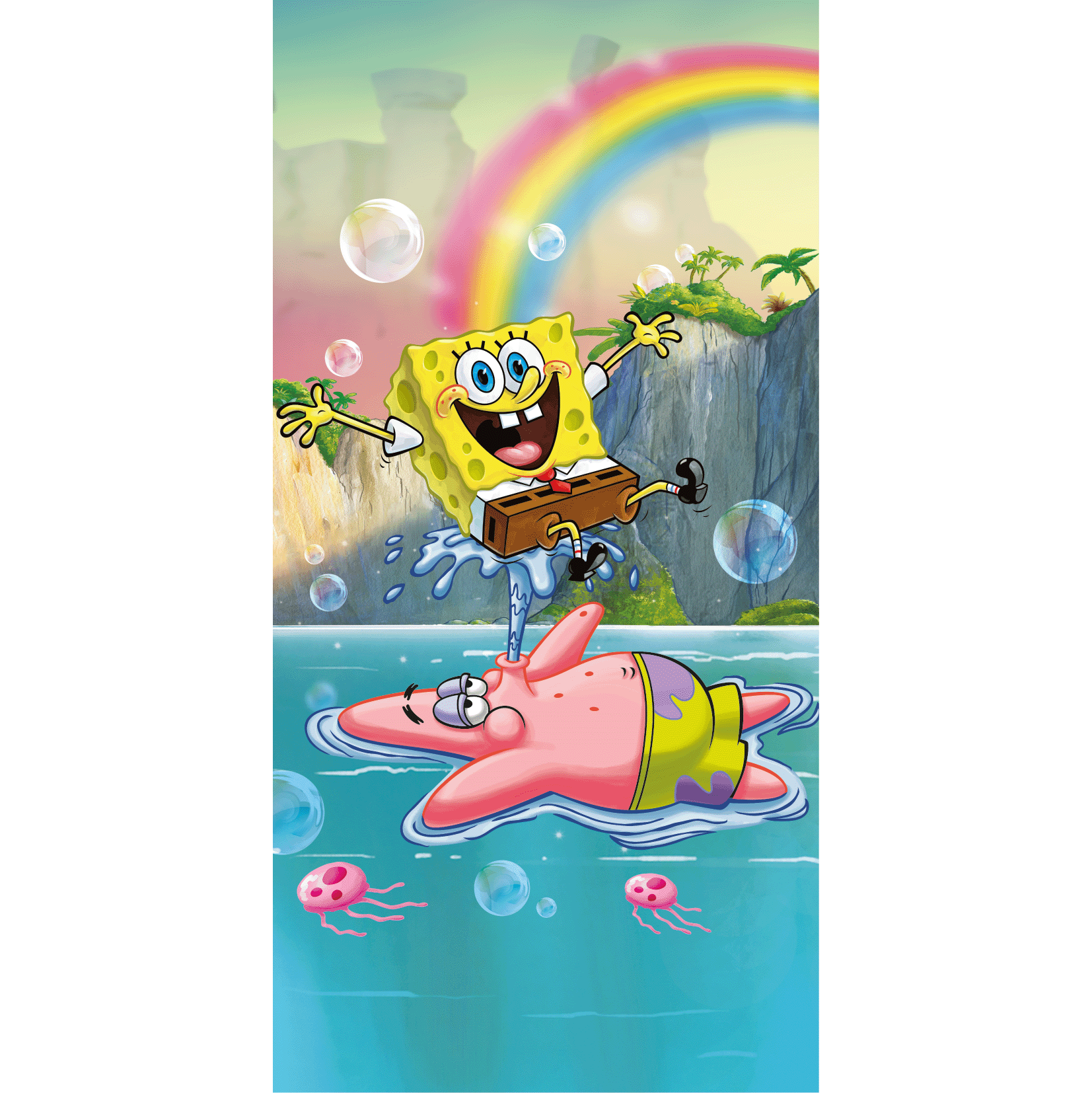 SpongeBob Tropical Duo Beach Towel - 70 x 140 cm - Cotton