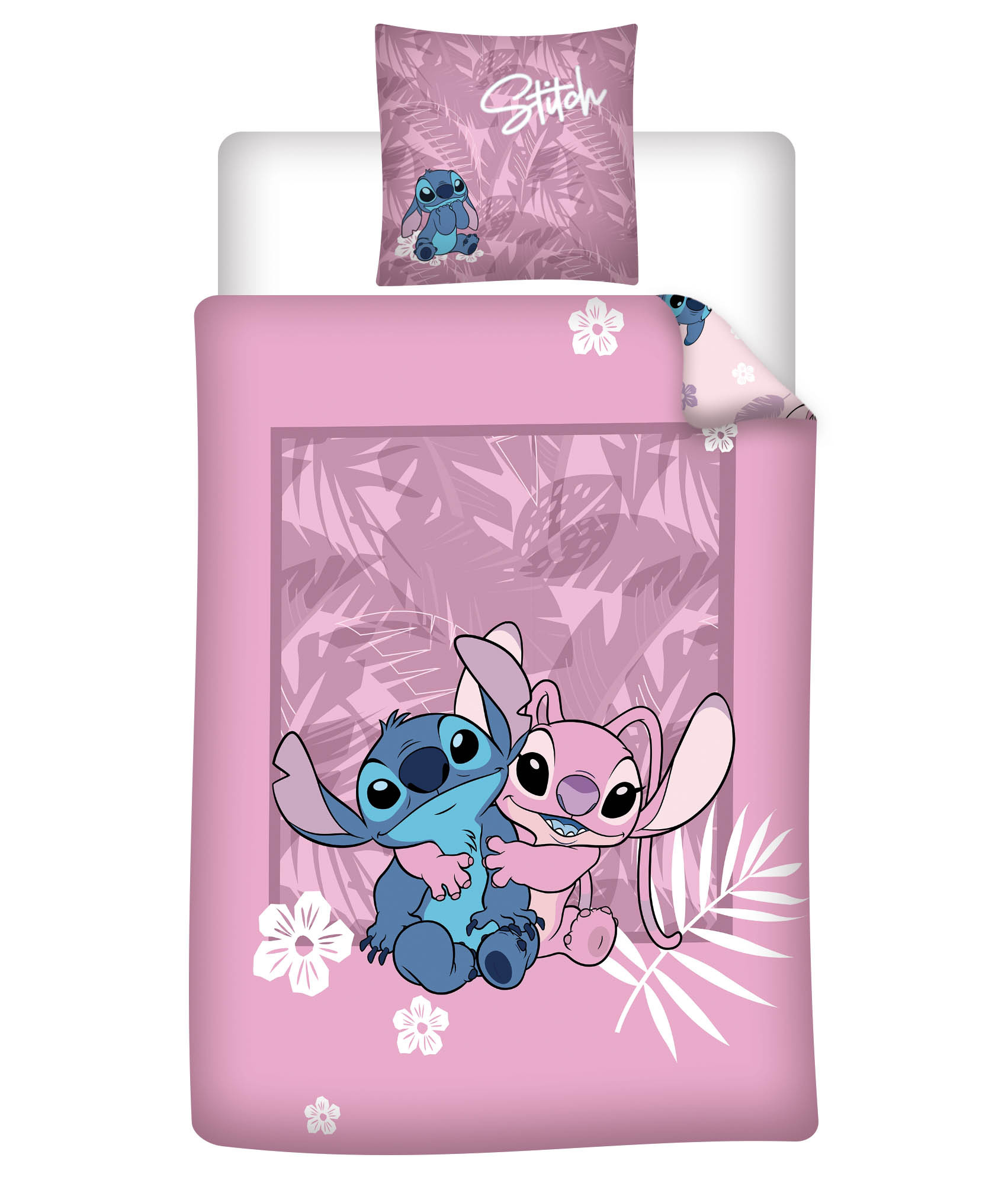 Disney Lilo & Stitch Friends Duvet Cover - 140 x 200 cm / 65 x 65 cm - Flannel