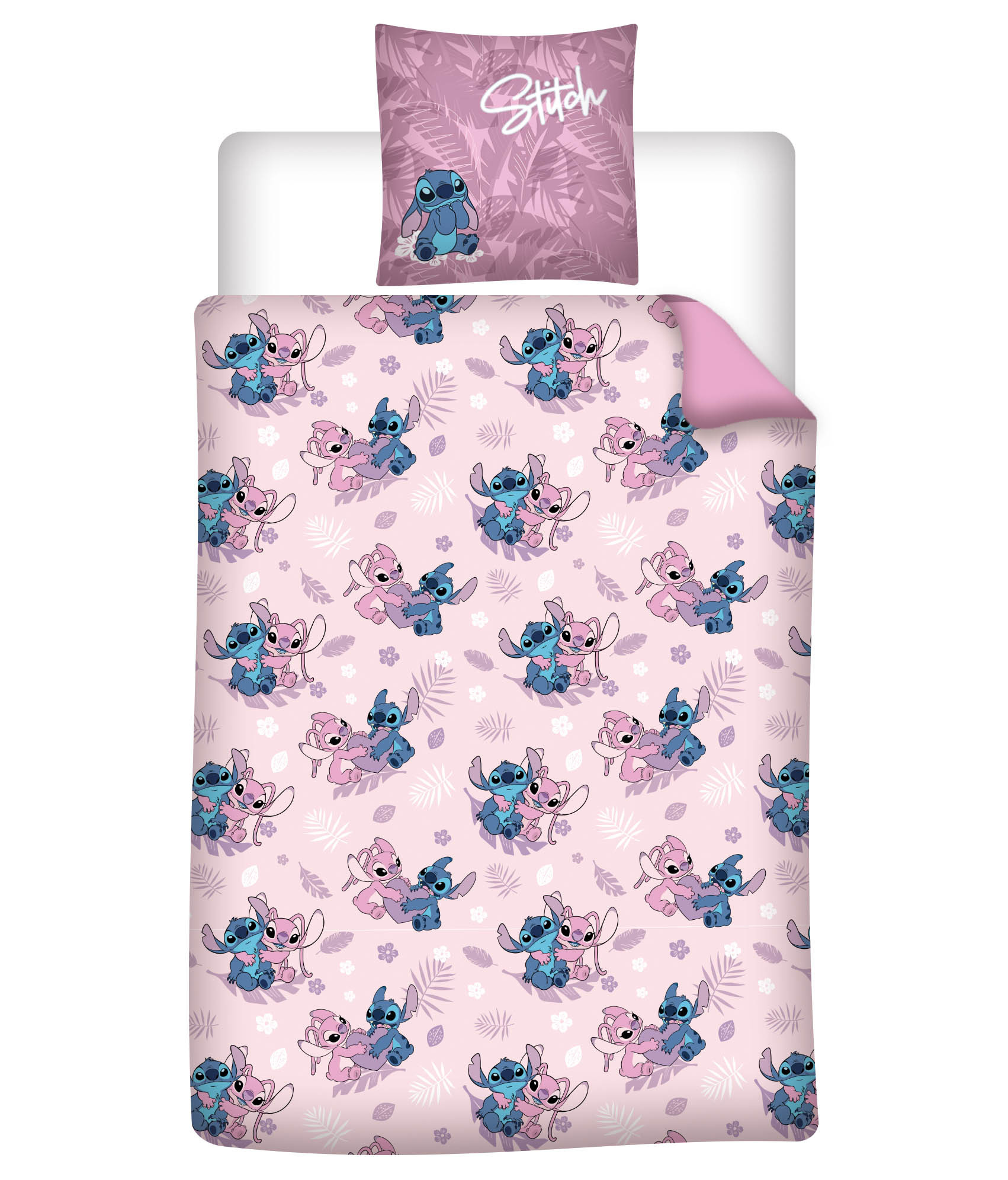 Disney Lilo & Stitch Friends Duvet Cover - 140 x 200 cm / 65 x 65 cm - Flannel