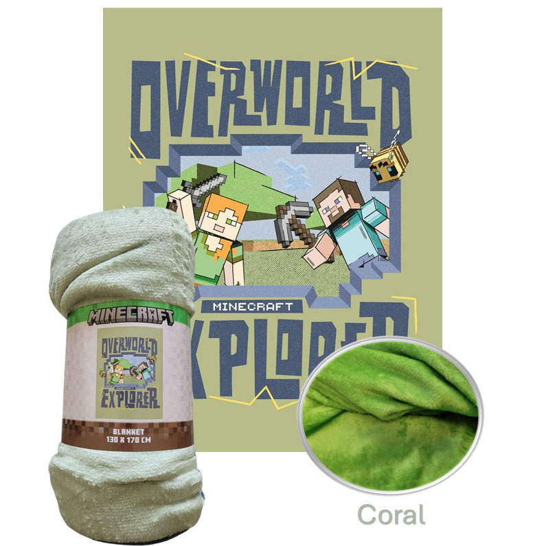 Minecraft Fleece Deken Overworld - 130 x 170 cm - Polyester