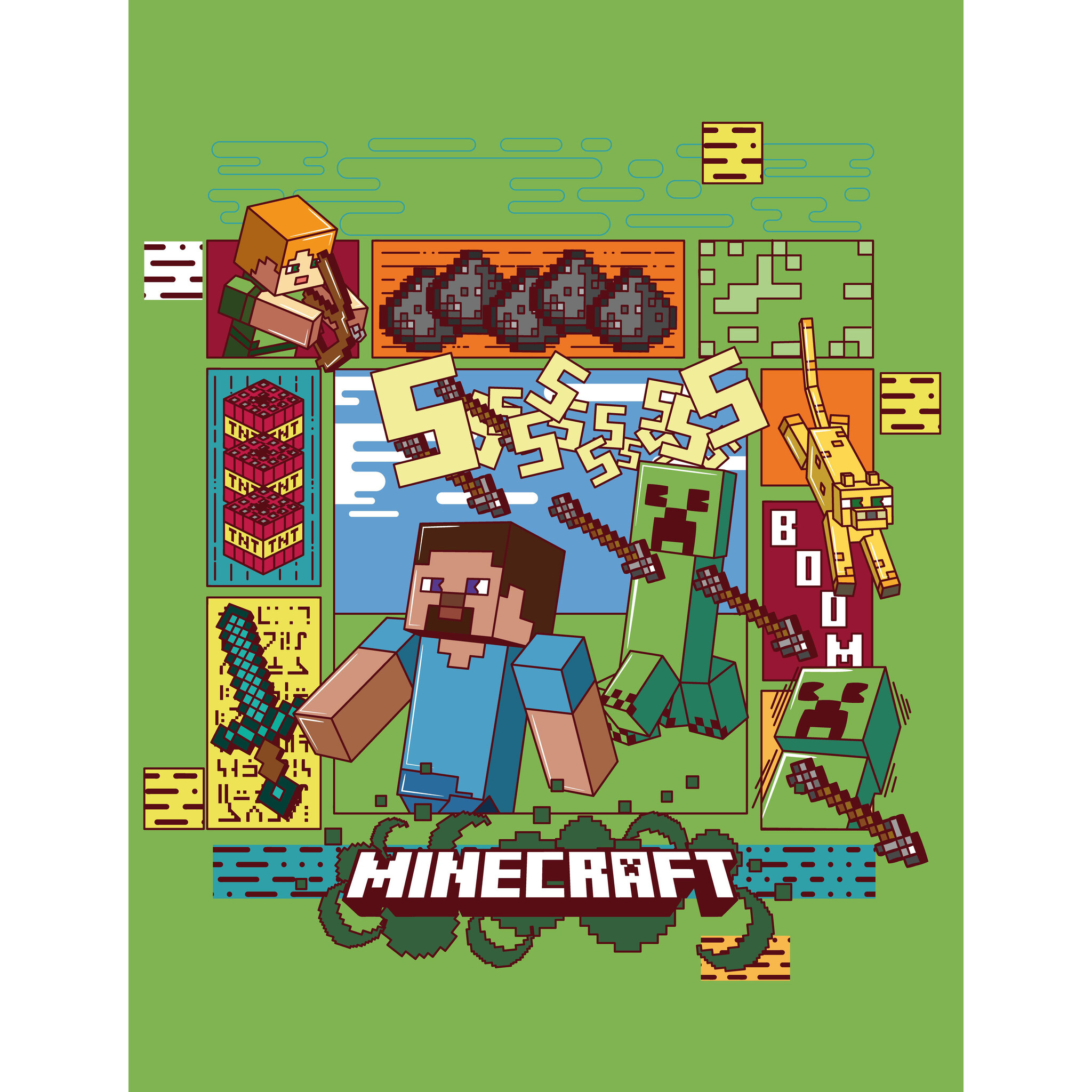 Minecraft Fleece plaid Pixel - 130 x 170 cm - Polyester