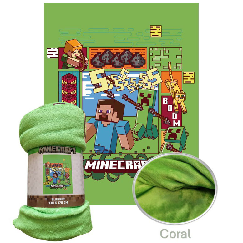 Minecraft Fleece plaid Pixel - 130 x 170 cm - Polyester