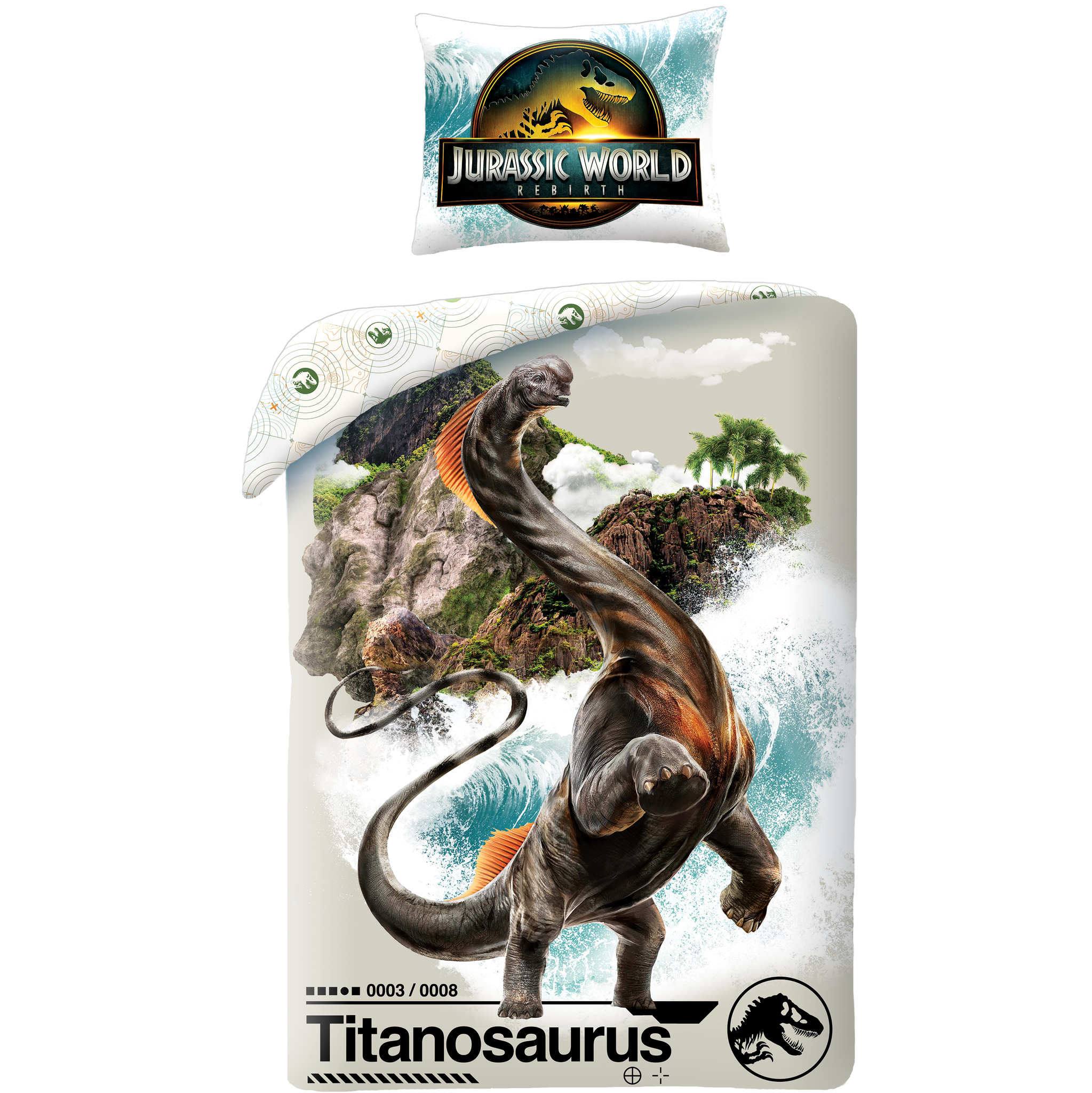 Jurassic World Titanosaurus Duvet Cover - 140 x 200 cm + 70 x 90 cm - Polyester