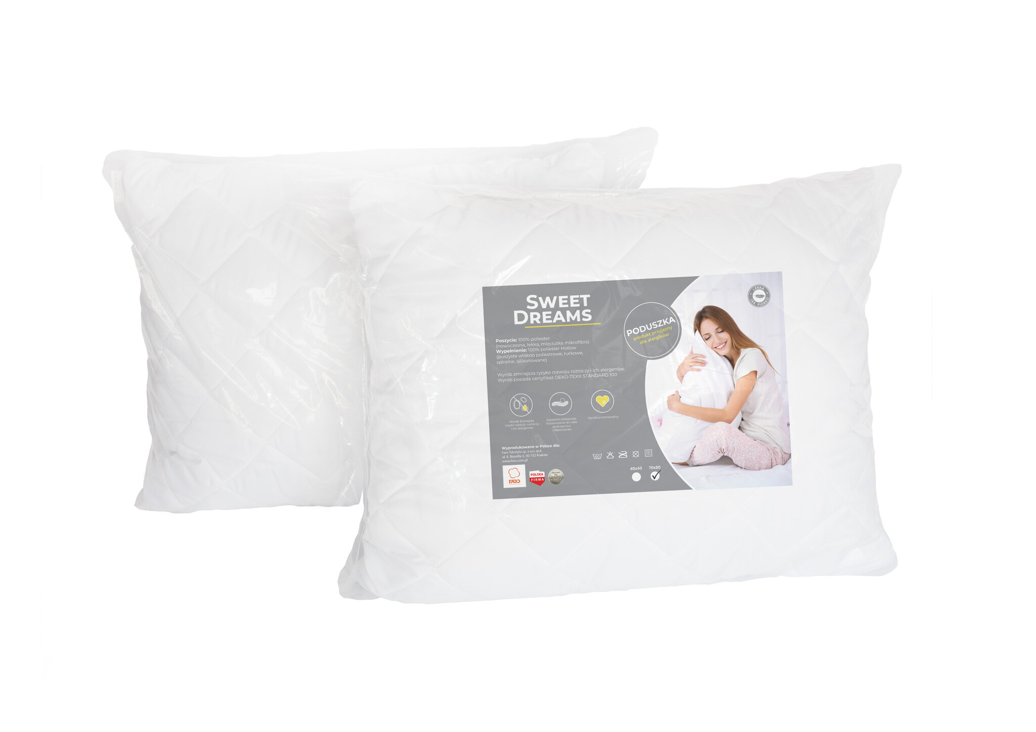 Sweet Dreams Hoofdkussen - 70 x 80 cm - Polyester