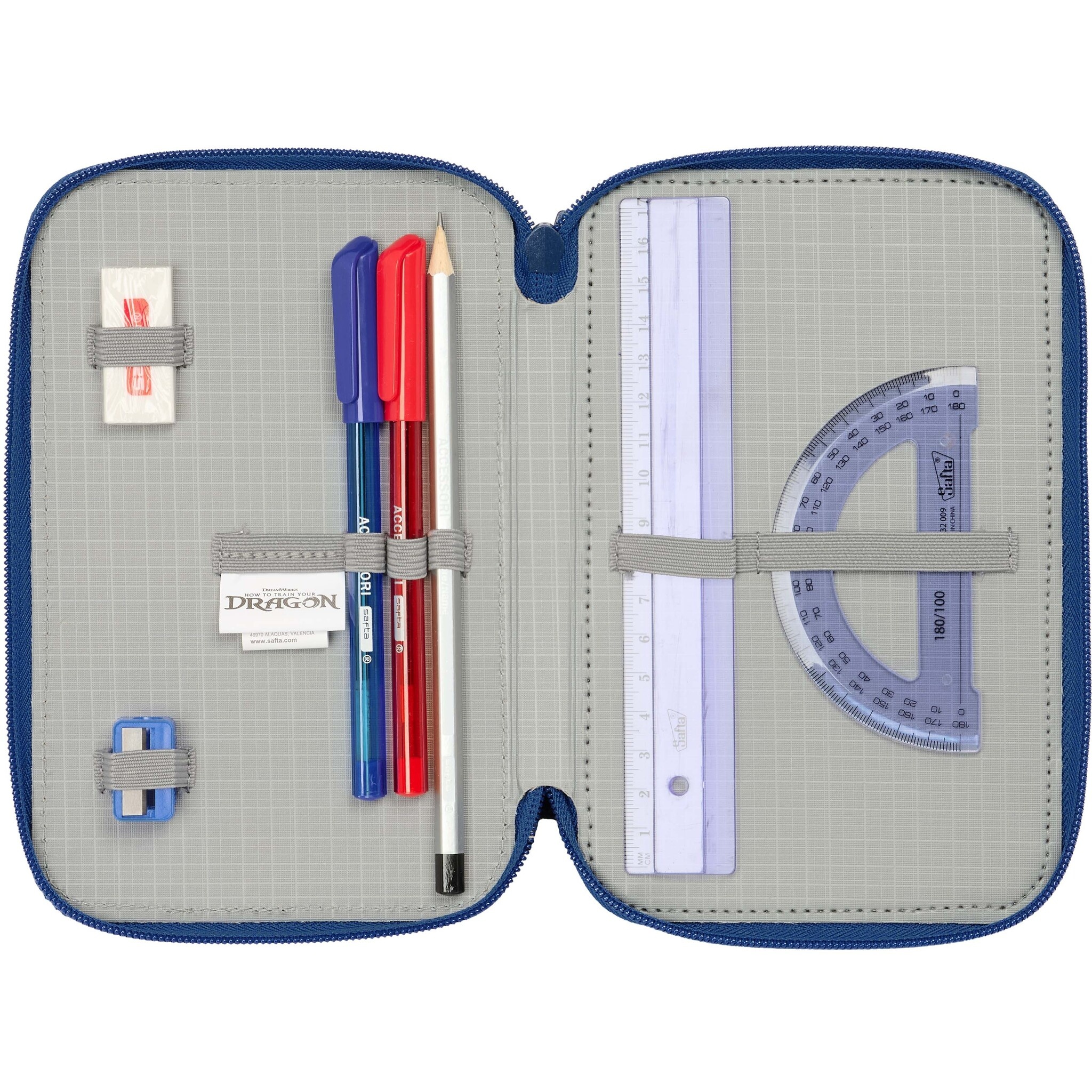 Hoe tem je een draak Filled pencil case - 37 pieces - 19.5 x 12.5 x 5.5 cm - Polyester