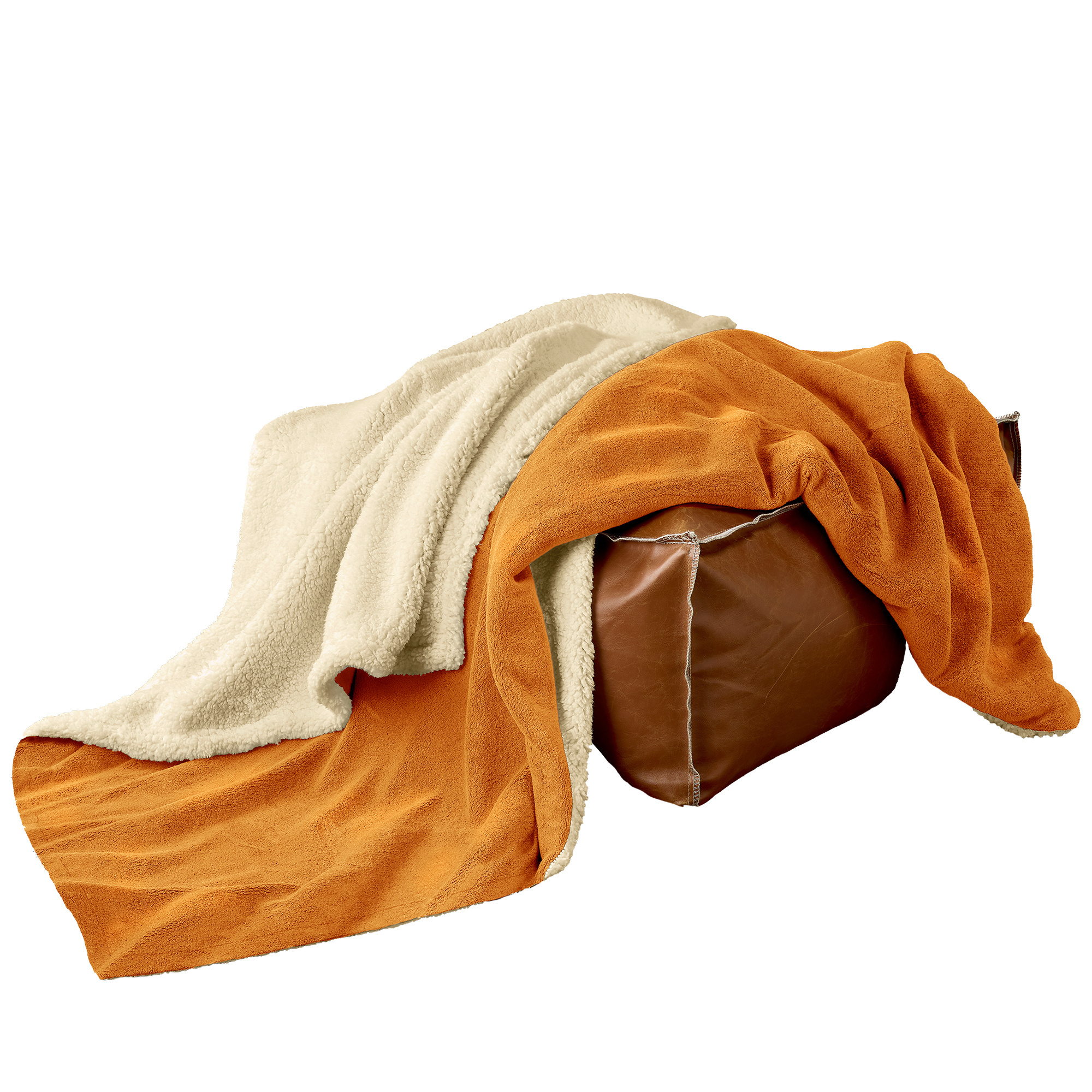 De Witte Lietaer Teddy Fleece Plaid Laya - Copper - 150 x 200 cm - Polyester