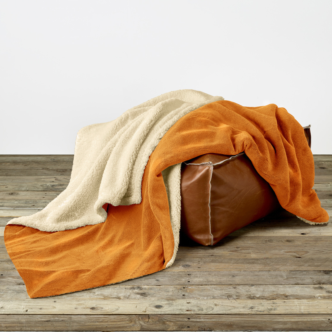 De Witte Lietaer Teddy Fleece Plaid Laya - Copper - 220 x 240 cm - Polyester