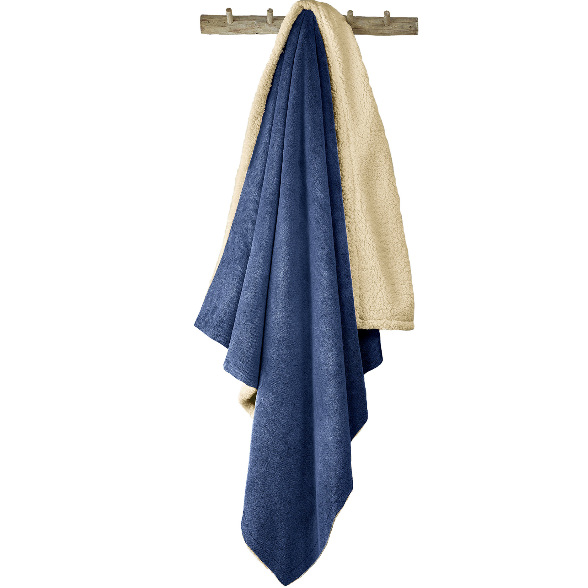 De Witte Lietaer Teddy Fleece Plaid Laya - Royal Blue - 150 x 200 cm - Polyester
