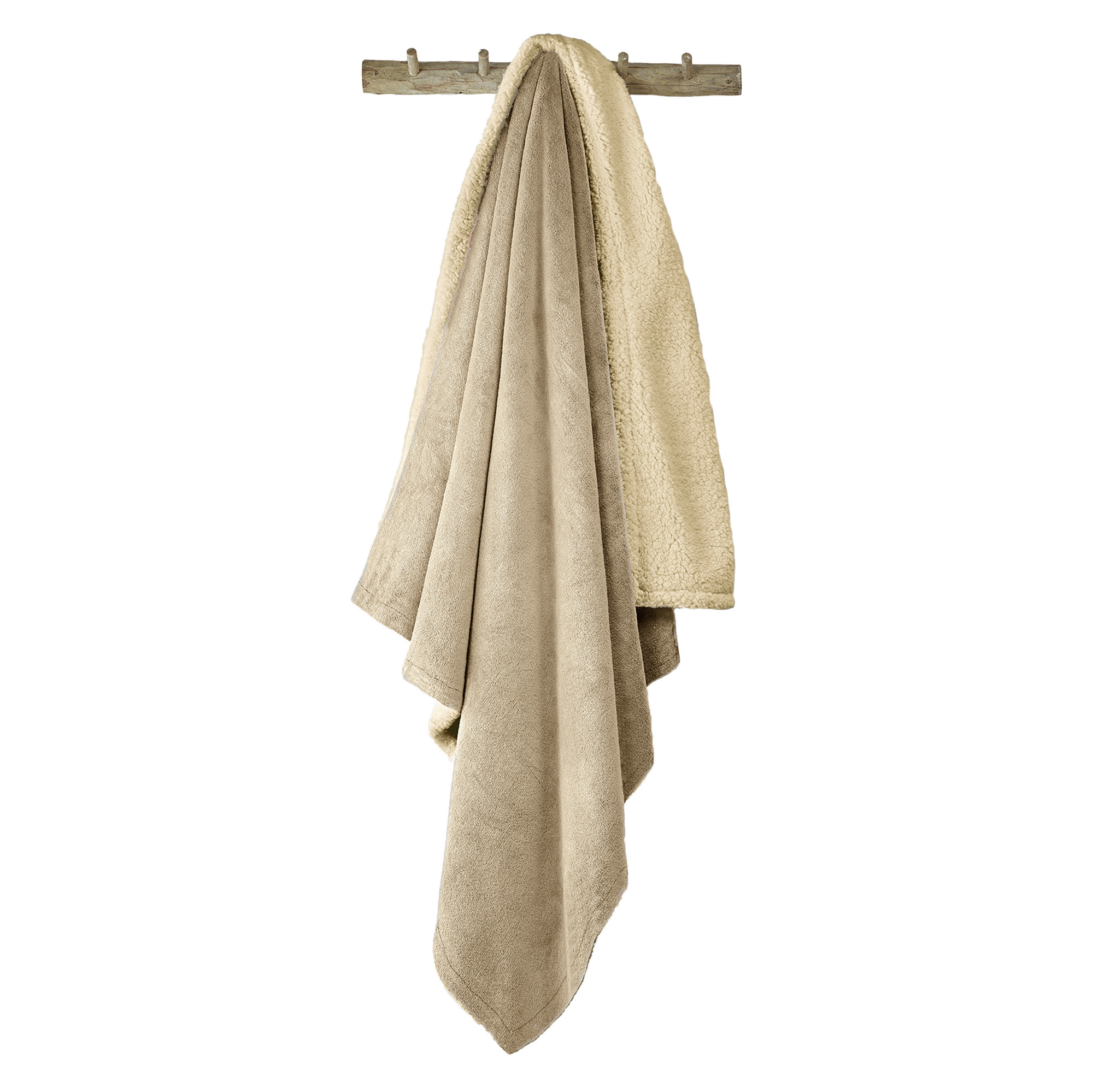 De Witte Lietaer Teddy Fleece Plaid Laya - Safari - 220 x 240 cm - Polyester