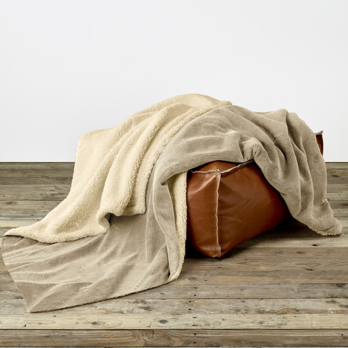 De Witte Lietaer Teddy Fleece Plaid Laya - Safari - 220 x 240 cm - Polyester