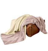 De Witte Lietaer Teddy Fleece Plaid Laya - Vieux Rose - 150 x 200 cm - Polyester