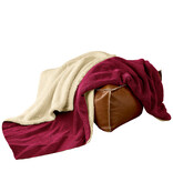 De Witte Lietaer Teddy Fleece Plaid Laya - Wine Red - 150 x 200 cm - Polyester