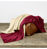 De Witte Lietaer Teddy Fleece Plaid Laya - Wine Red - 220 x 240 cm - Polyester