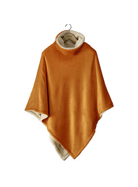 De Witte Lietaer Teddy Fleece Poncho Ganges Copper 86 x 86 cm Polyester