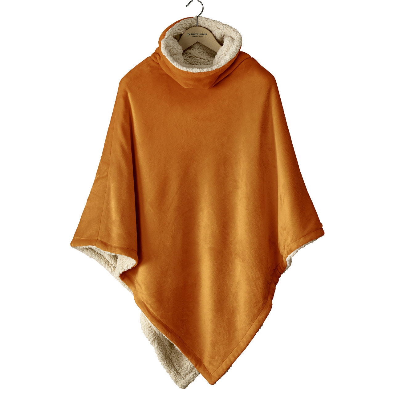 De Witte Lietaer Teddy Fleece Poncho Ganges - Copper - 86 x 86 cm - Polyester