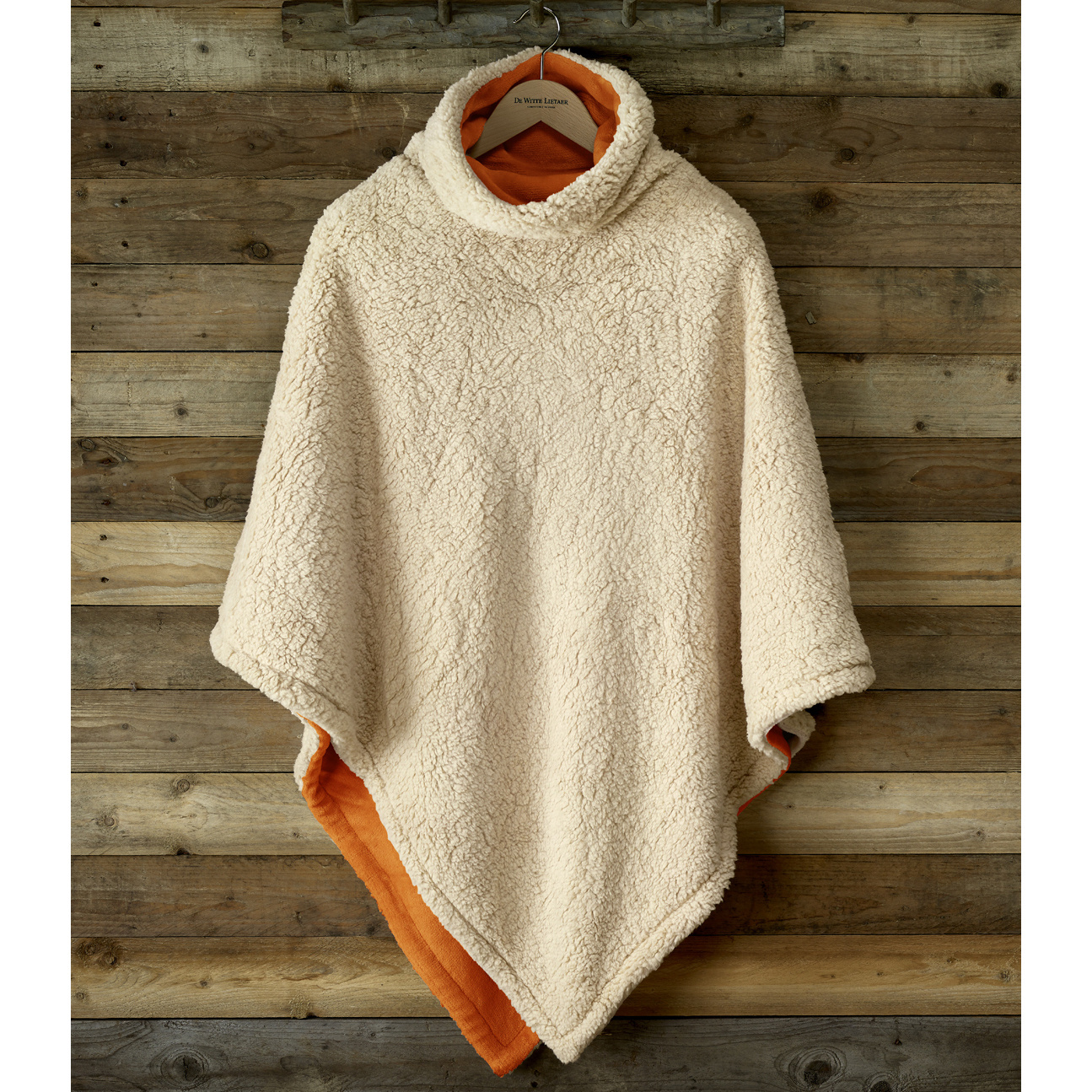 De Witte Lietaer Teddy Fleece Poncho Ganges - Copper - 86 x 86 cm - Polyester