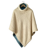 De Witte Lietaer Teddy Fleece Poncho Ganges - Petrol - 86 x 86 cm - Polyester