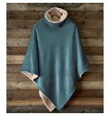 De Witte Lietaer Teddy Fleece Poncho Ganges - Petrol - 86 x 86 cm - Polyester