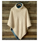 De Witte Lietaer Teddy Fleece Poncho Ganges - Petrol - 86 x 86 cm - Polyester