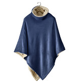 De Witte Lietaer Teddy Fleece Poncho Ganges - Royal Blue - 86 x 86 cm - Polyester