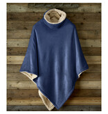 De Witte Lietaer Teddy Fleece Poncho Ganges - Royal Blue - 86 x 86 cm - Polyester