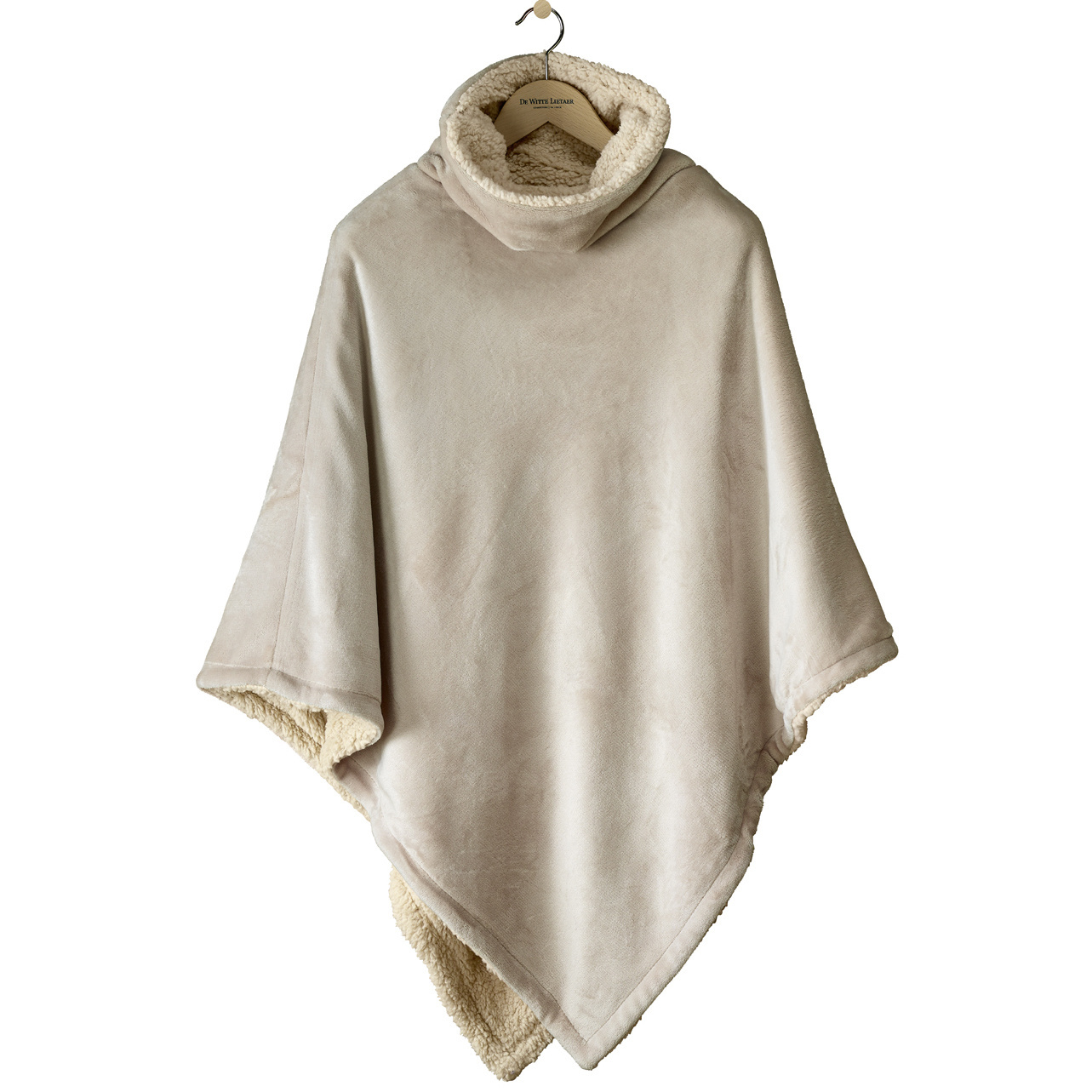 De Witte Lietaer Teddy Fleece Poncho Ganges - Safari -  86 x 86 cm - Polyester