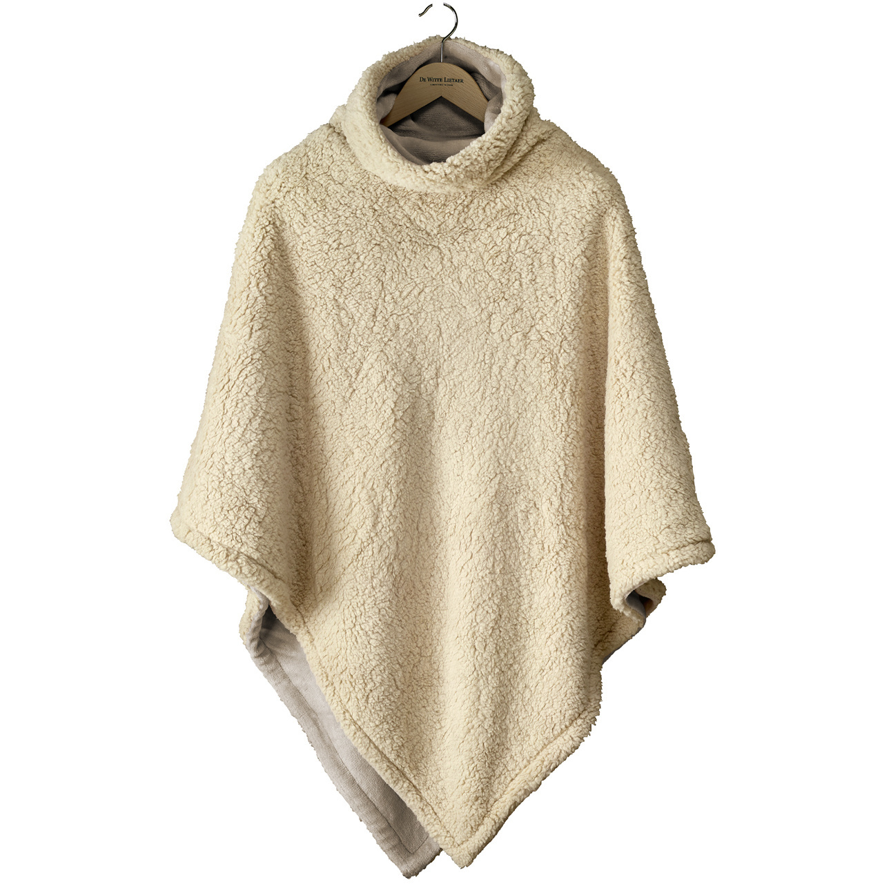 De Witte Lietaer Teddy Fleece Poncho Ganges - Safari -  86 x 86 cm - Polyester