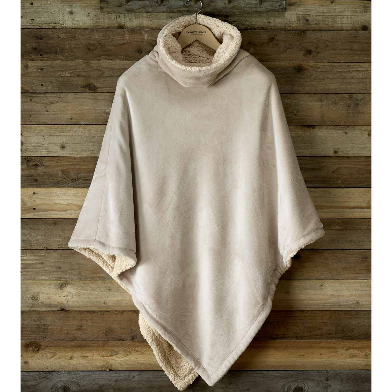 De Witte Lietaer Teddy Fleece Poncho Ganges - Safari -  86 x 86 cm - Polyester