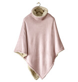 De Witte Lietaer Teddy Fleece Poncho Ganges - Vieux Rose - 86 x 86 cm - Polyester
