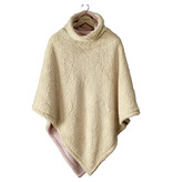 De Witte Lietaer Teddy Fleece Poncho Ganges - Vieux Rose - 86 x 86 cm - Polyester