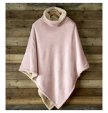 De Witte Lietaer Teddy Fleece Poncho Ganges - Vieux Rose - 86 x 86 cm - Polyester