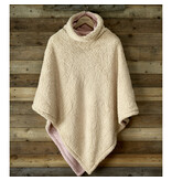 De Witte Lietaer Teddy Fleece Poncho Ganges - Vieux Rose - 86 x 86 cm - Polyester