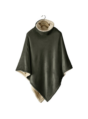 De Witte Lietaer Teddy Fleece Poncho Ganges Khaki 86 x 86 cm Polyester