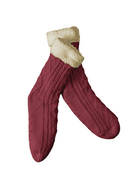 De Witte Lietaer Teddy Socks Yamuna Wine Red size 40-46
