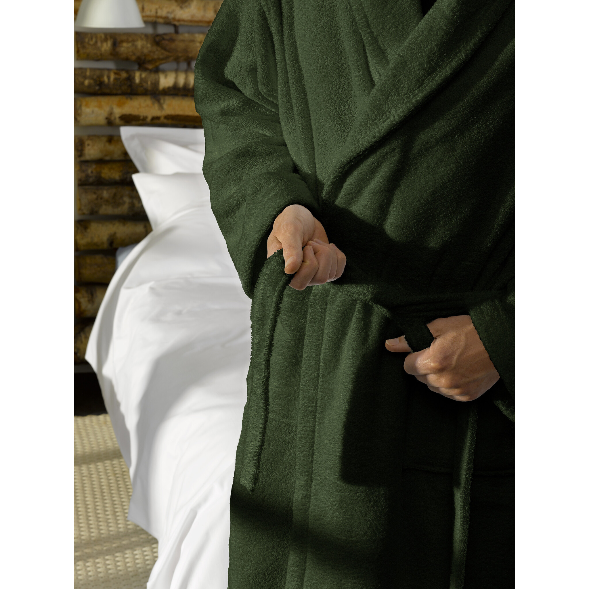 De Witte Lietaer Etrusk Khaki Bathrobe - Small - Unisex - Cotton