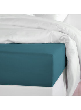 De Witte Lietaer Fitted sheet Olivia Lake Green 90 x 200/220 Cotton Satin