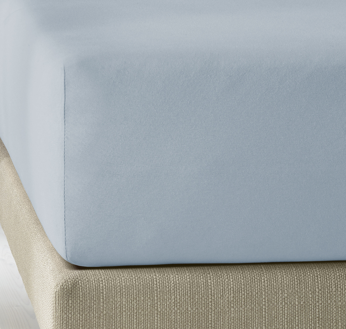 De Witte Lietaer Fitted sheet Elena Stone Blue - 160 x 200/220 xh 30 - Cotton Jersey