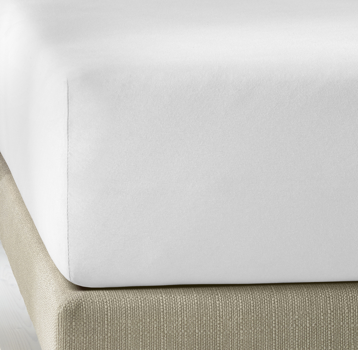 De Witte Lietaer Fitted sheet Elena White - 90 x 200/220 xh 30 - Cotton Jersey