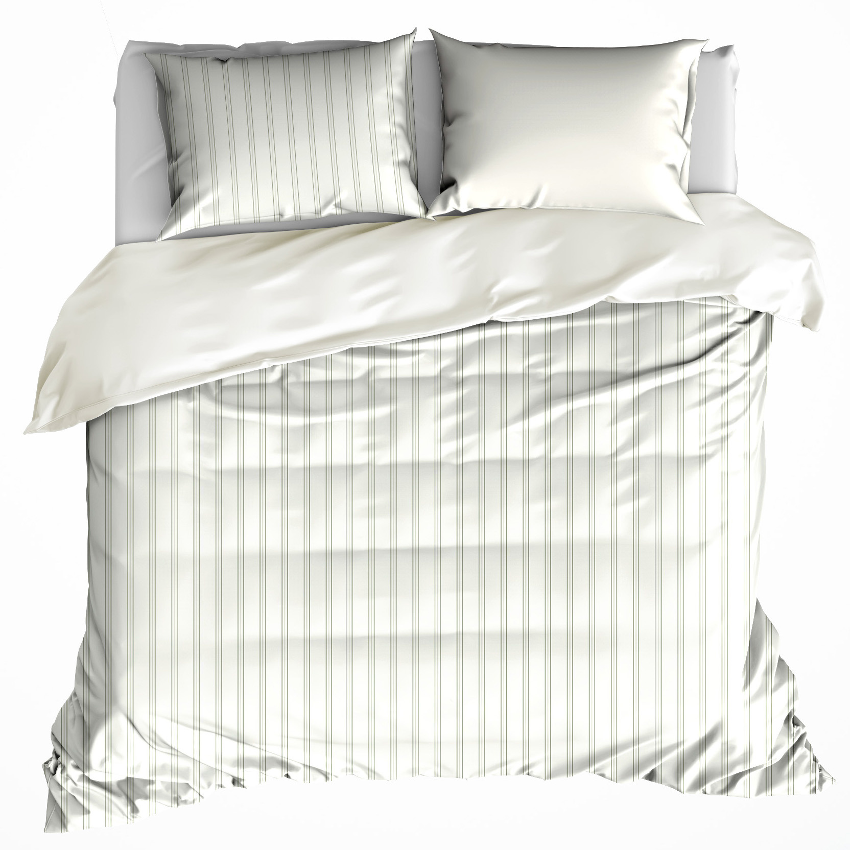 De Witte Lietaer Dekbedovertrek Chiara Winter Moss - 240 x 220 + 2 st. 60 x 70 cm - Katoen Satijn