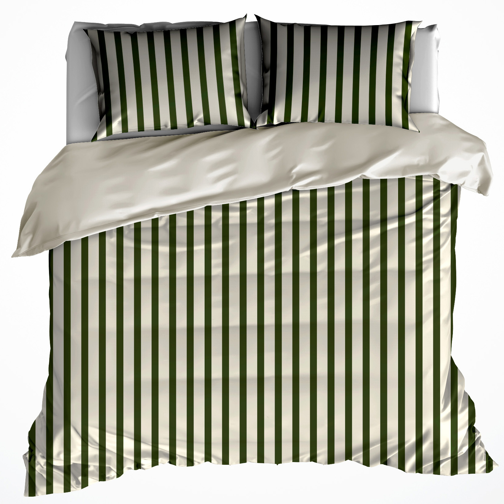 De Witte Lietaer Dekbedovertrek Matcha Winter Moss - 260 x 240 + 2 st. 60 x 70 cm - Katoen Flanel