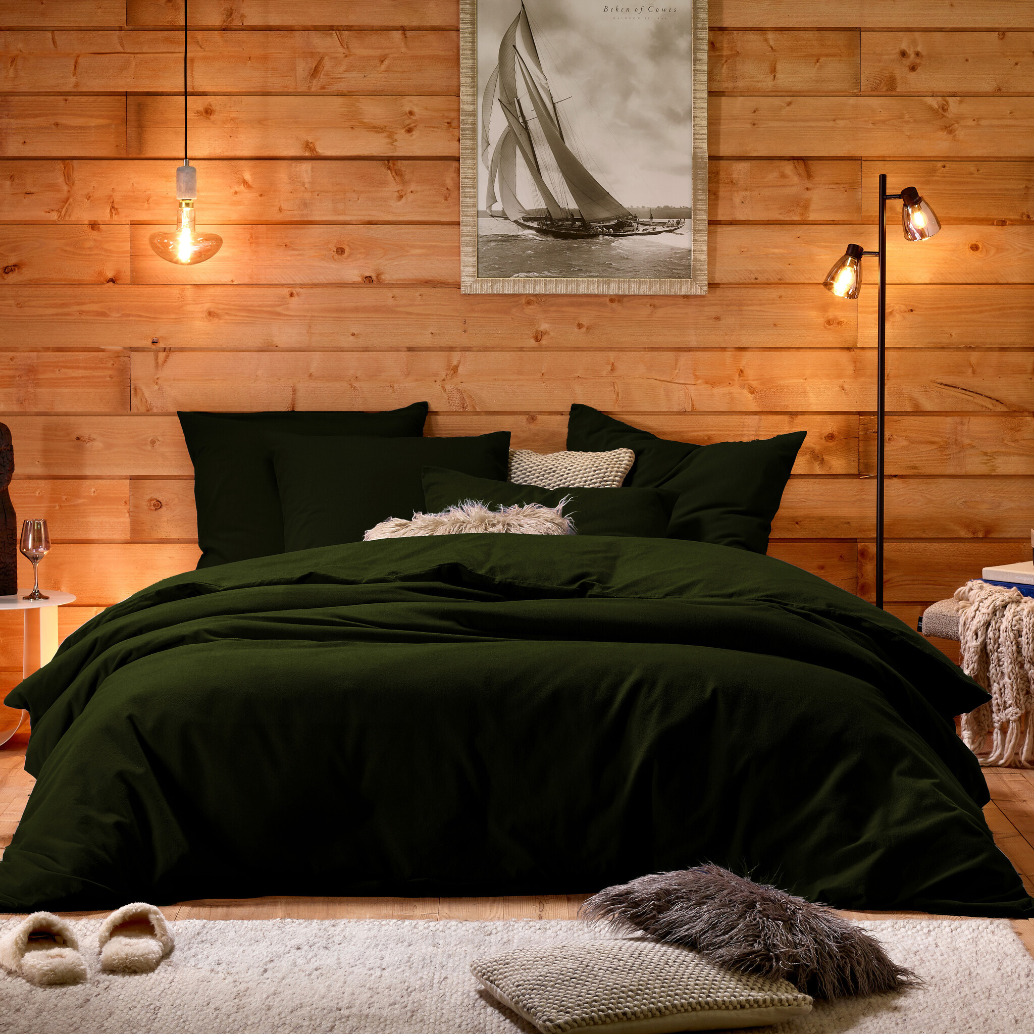 De Witte Lietaer Dekbedovertrek Laura Khaki - 240 x 220 + 2 st. 60 x 70 cm - Katoen Flanel