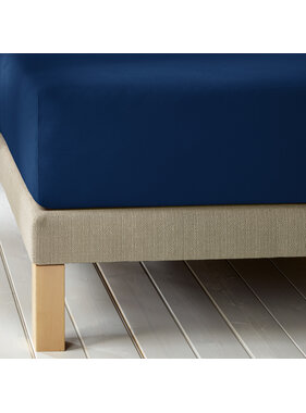 De Witte Lietaer Hoeslaken Laurence Blue Indigo 140 x 200/220 Katoen Flanel